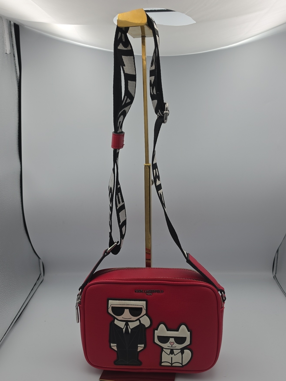 Karl Lagerfeld Red Crossbody Camera Bag W/ Characters & Guitar Strap (NWOT)❤️